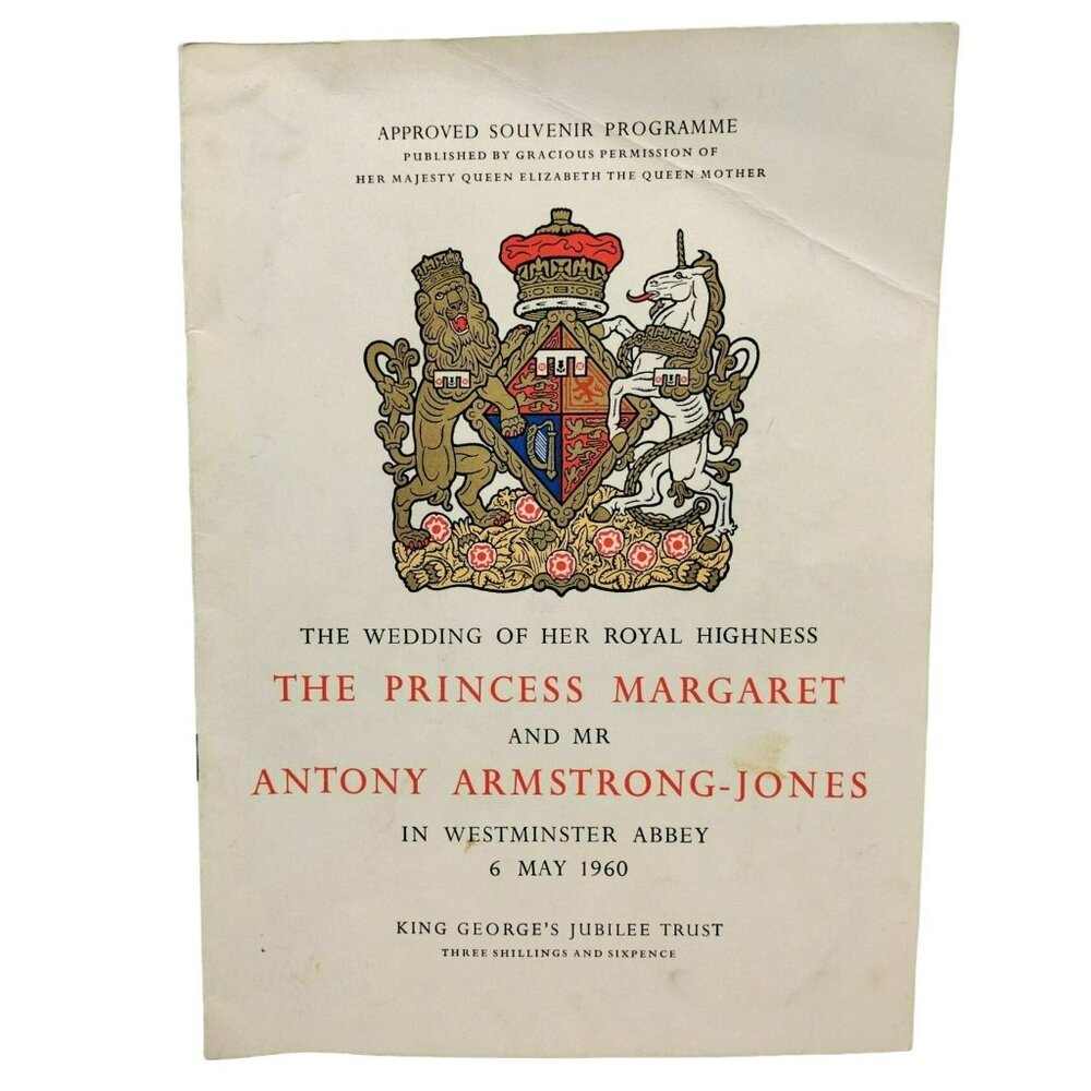 Princess Margaret 1960 Royal Wedding Program Westminster Abbey Souvenir Booklet